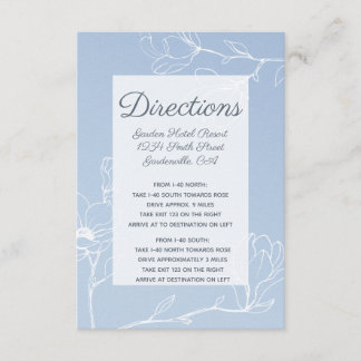 Blue Magnolia Directions Enclosure Card