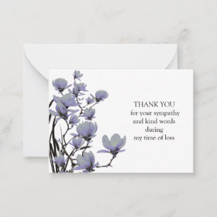 Blue Magnolia Flower Thank You Card