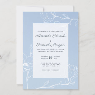 Blue Magnolia Invitation