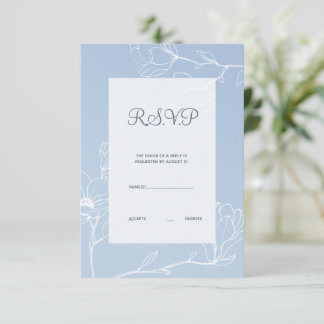 Blue Magnolia RSVP Card