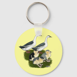 Blue Magpie Duck Family Keychain