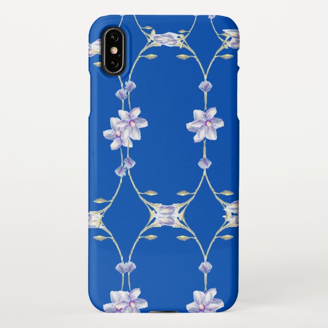 Blue majesty elegant floral phone Case (Back)