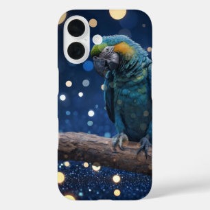 Blue Majesty: The Blue Macaw On Dreamy Blue Bokeh, iPhone 16 Case