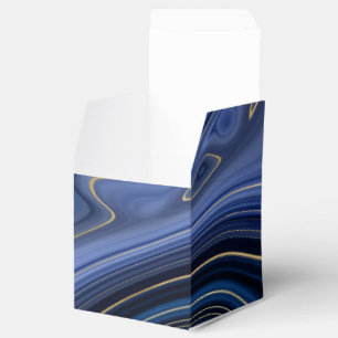 Blue Malachite Golden Accents Luxury Chic Gemstone Favor Box