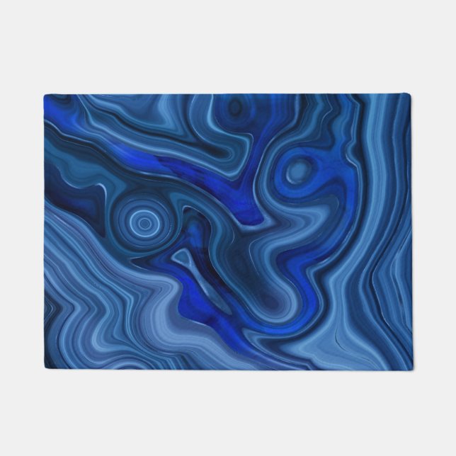Blue Malachite Stone Unique Gemstone Geology Doormat (Front)