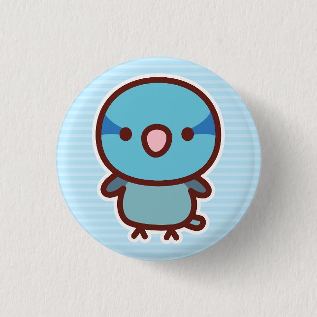 Blue male Pacific parrotlet 1 Inch Round Button (Front)