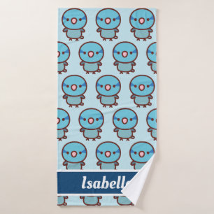 Blue male Pacific parrotlet Bath Towel