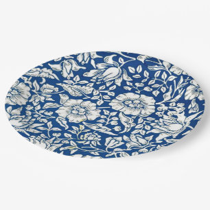 Blue Mallow vintage pattern Mug Paper Plate