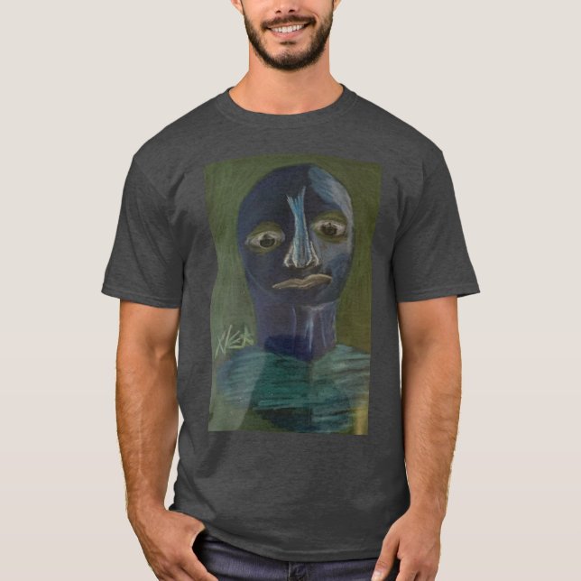 Blue Man Deciding  T-Shirt (Front)