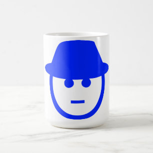 Blue Man Illustration Café Mug