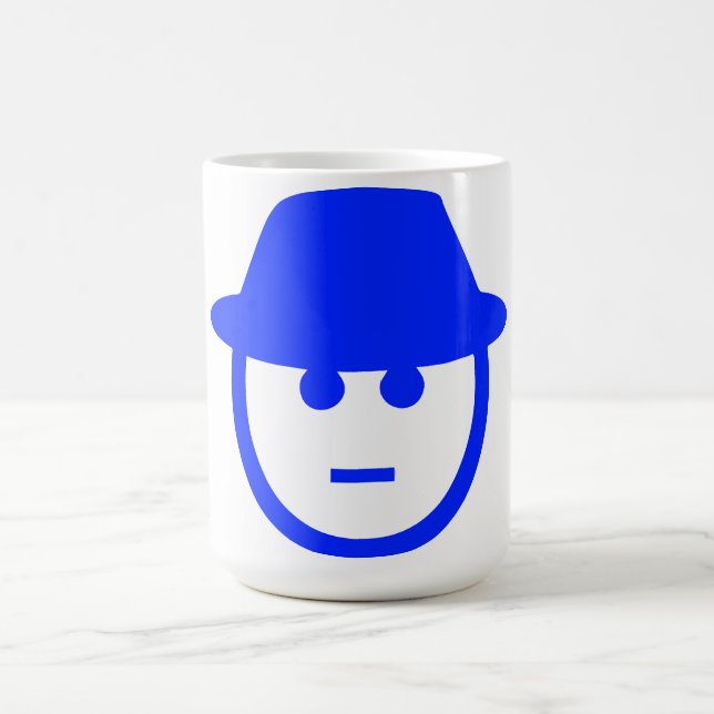  Blue Man Illustration Coffee Mug (Center)