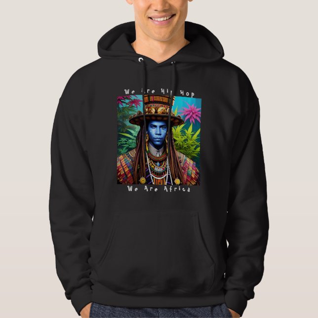 Blue Man with Majestic Dreadlocks Fleece Hoodie (Front)