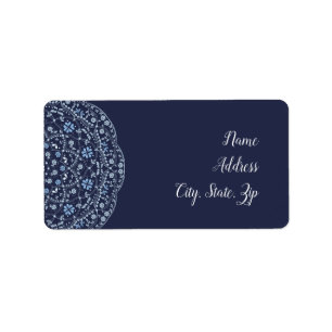 Blue Mandala Address Label