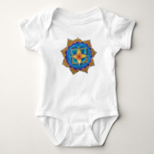 Blue Mandala Baby Jersey Bodysuit, White Bodysuit