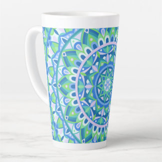 Blue Mandala Boho Spiritual Geometric Pattern Cozy Latte Mug