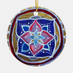 Blue Mandala Circle Ornament