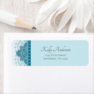 Blue Mandala Design Custom Return Address