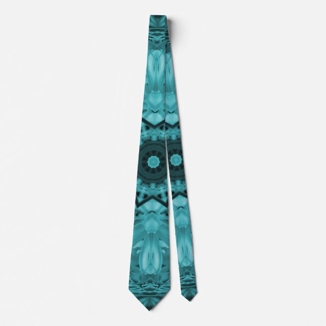 Blue Mandala Design - Zen Stylish & Trendy Men's Tie (Front)