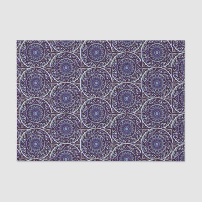 Blue mandala for decoupage tissue paper (Front)