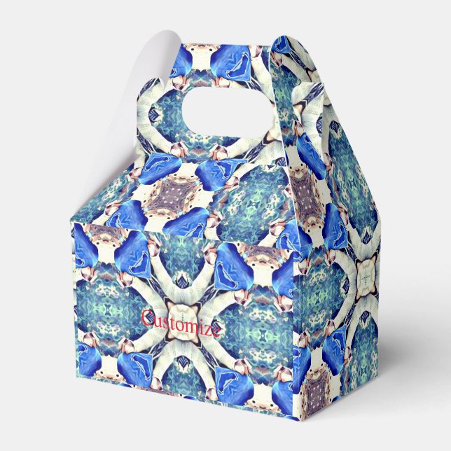 Blue mandala heart Thunder_Cove Favor Box (Front Side)