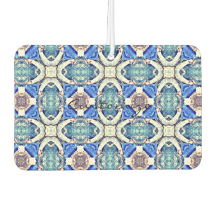 Blue mandala hearts pattern Thunder_Cove Air Freshener
