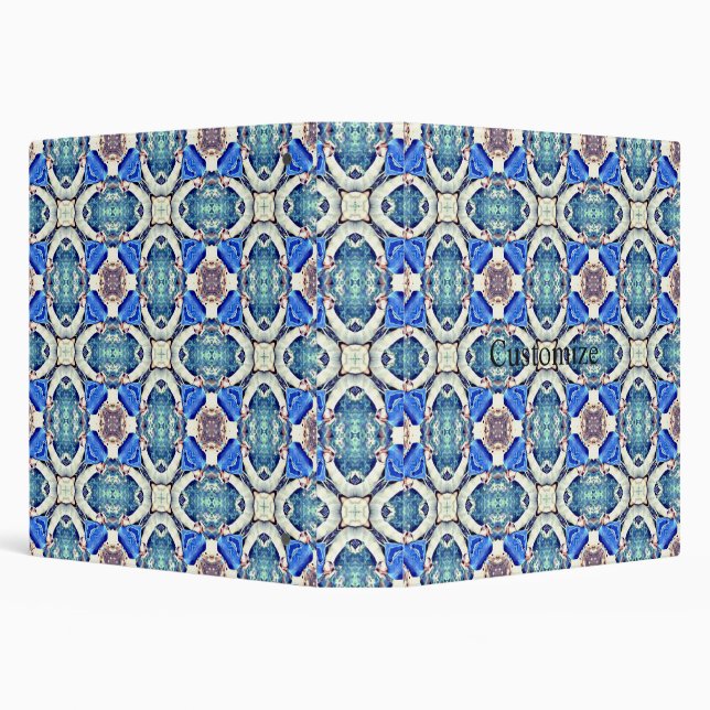 Blue mandala hearts pattern Thunder_Cove Binder (Background)