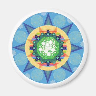 Blue mandala magnet