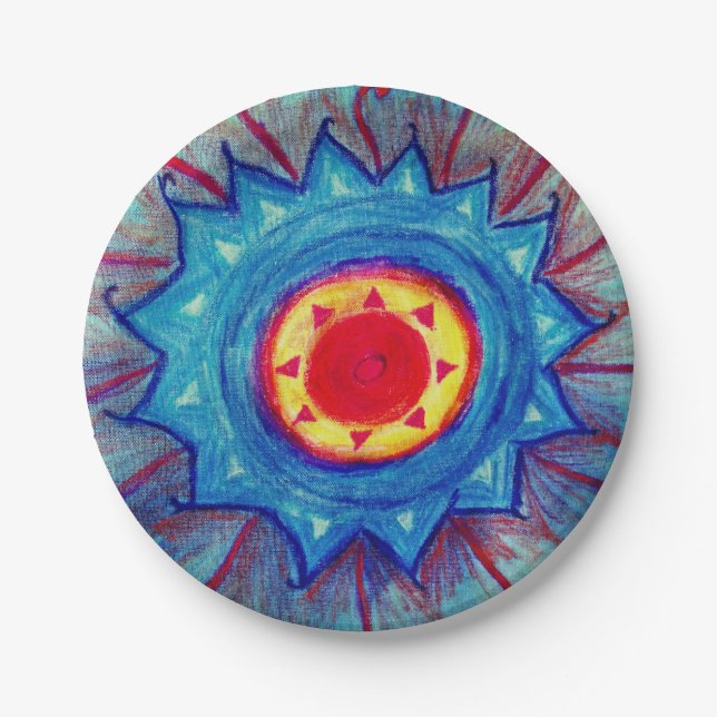 Blue Mandala Paper Plates (Front)