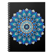Blue Mandala Pattern Apron Boho Floral Decorative 