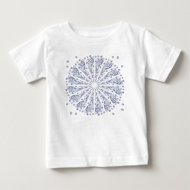 Blue mandala pattern baby T-Shirt (Front)