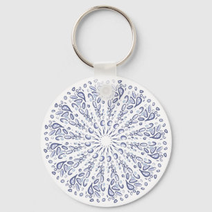 Blue mandala pattern keychain