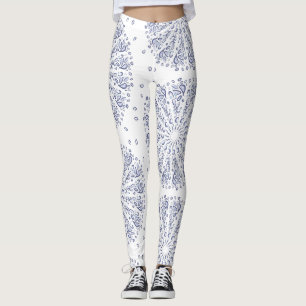 Blue mandala pattern leggings