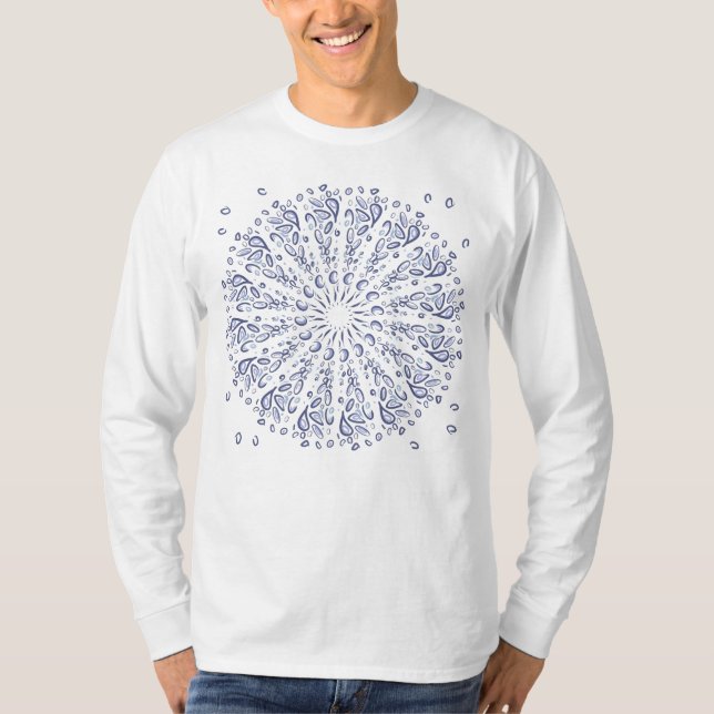 Blue mandala pattern T-Shirt (Front)