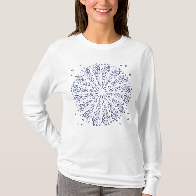Blue mandala pattern T-Shirt (Front)