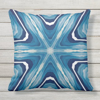 Blue Mandala pillow2 Outdoor Pillow