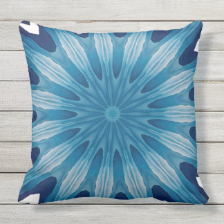 Blue Mandala pillow3 Outdoor Pillow