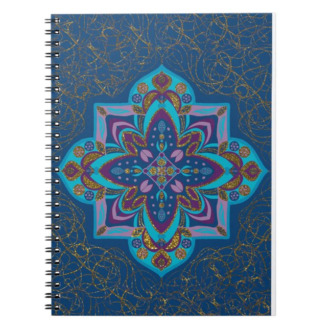 Blue Mandala spiral notebook (Front)