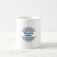 Blue Mandala Split Pattern Morning Coffee Ceramic 