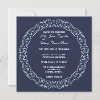 Blue Mandala Square Invitation