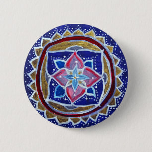 Blue Mandala Standard, 5.7 cm (2.25") Round Badge 2 Inch Round Button