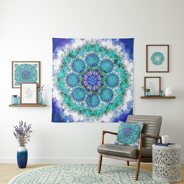Blue mandala Tapestry (Creator Uploaded)