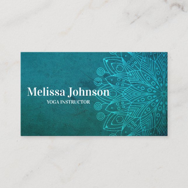 Blue Mandala Yoga Meditation Appointment Card (Front)