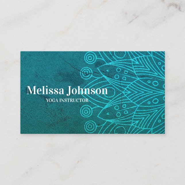 Blue Mandala Yoga Meditation Business Card (Front)