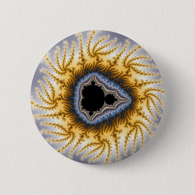 Blue Mandel - Fractal 2 Inch Round Button (Front)