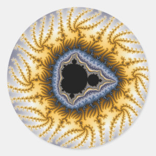 Blue Mandel - Fractal Classic Round Sticker