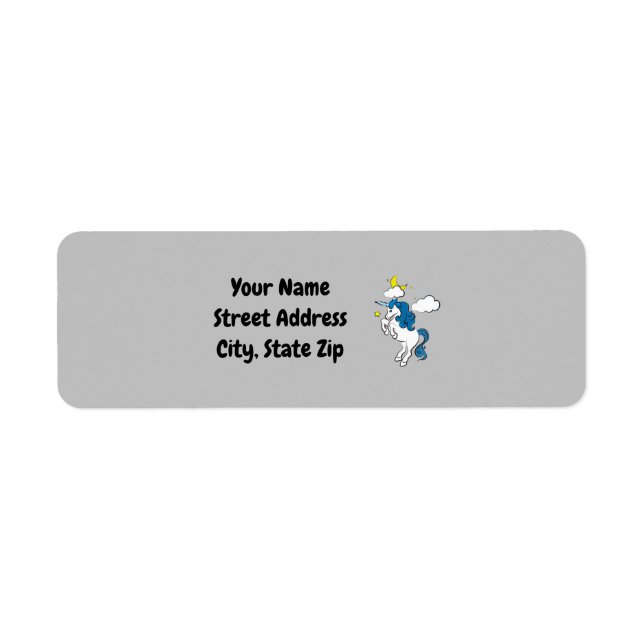Blue Mane Unicorn Return Address Label (Front)