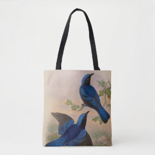 Blue-Mantled Fairy Bluebird by John Gould Tote Bag