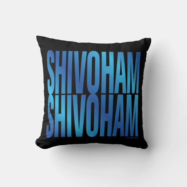 Blue Mantra Shivoham Shivoham Black Throw Pillow (Front)