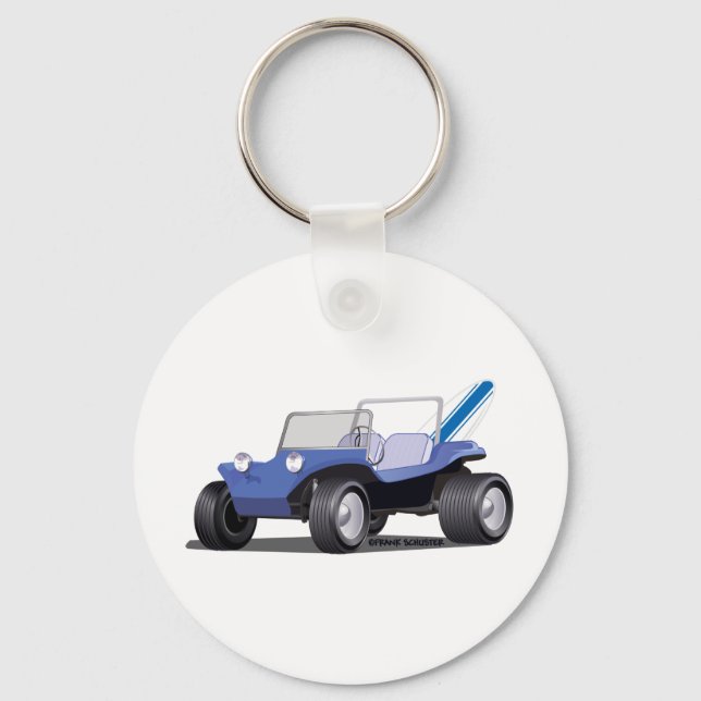 Blue Manx Side Keychain (Front)