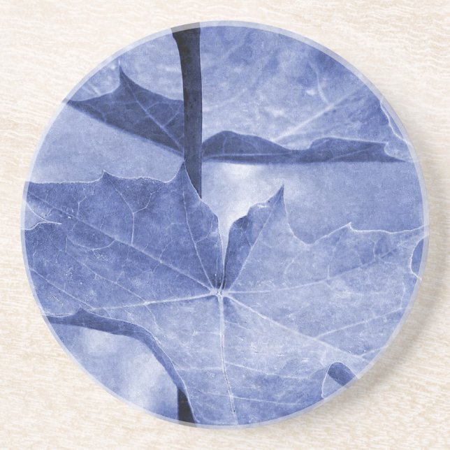 Blue Maple Leaf Coaster (Front)